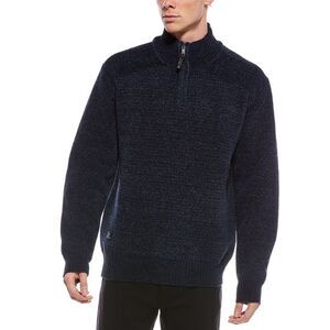 Point Zero Mens  Semi Fit 1/4-Zip Sweater, Blue